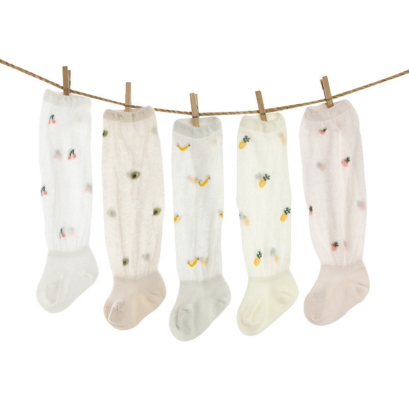 Summer Thin Newborn Baby Socks Mesh Cotton Knee High Baby Girls Sock Toddler Fruit Baby Boys Socks Casual Socks for Girls 2022