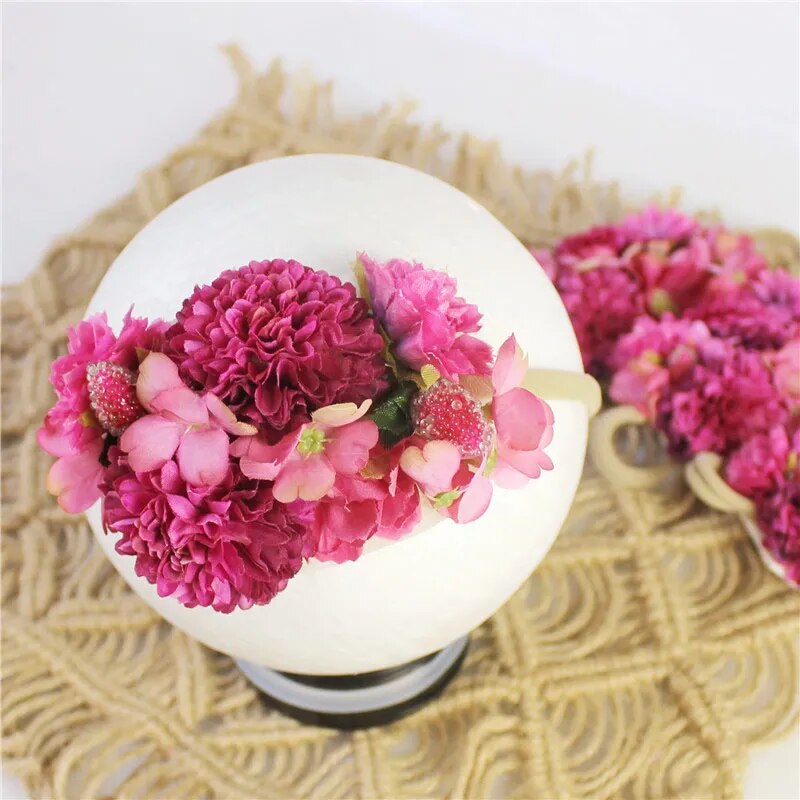 Newborn Photography Prop Baby Flower Headband for Girl Elastic Headwear Tiara Headwrap Studio Shooting Baby Hair Accessories