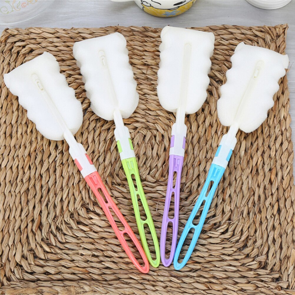 Baby Bottle Cleaning Tool Cup Cleaner With Strong Decontamination Removable Sponge Cup Brush 25cm Plastic Handle