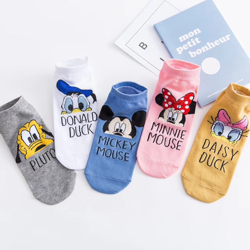 Disney Girl Cute Cartoon Minnie Mickey Cotton Socks New Fashion Soft Cotton Short socks 1Pair