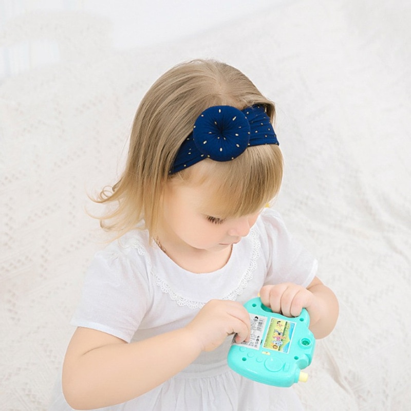 New Style Hair Band Solid Color Children's Headband Donut Bronzing Nylon Baby Hair Band Baby Girl Accessories Baby Turban