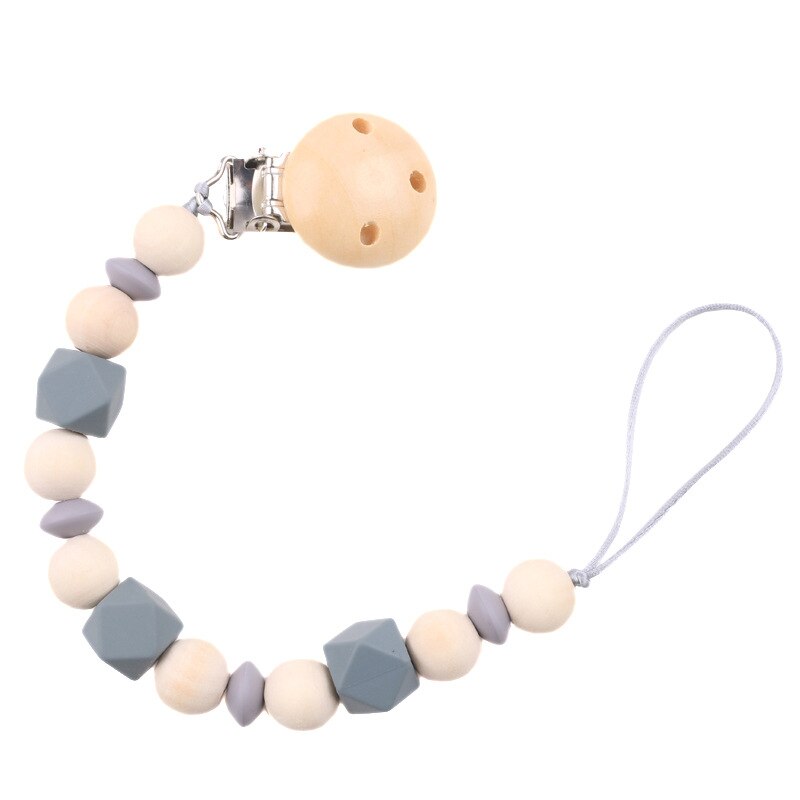 2020 Baby Teether Anti-drop Chains Wood Baby Pacifier Chain Natural Pacifier Clip Holder Baby Products