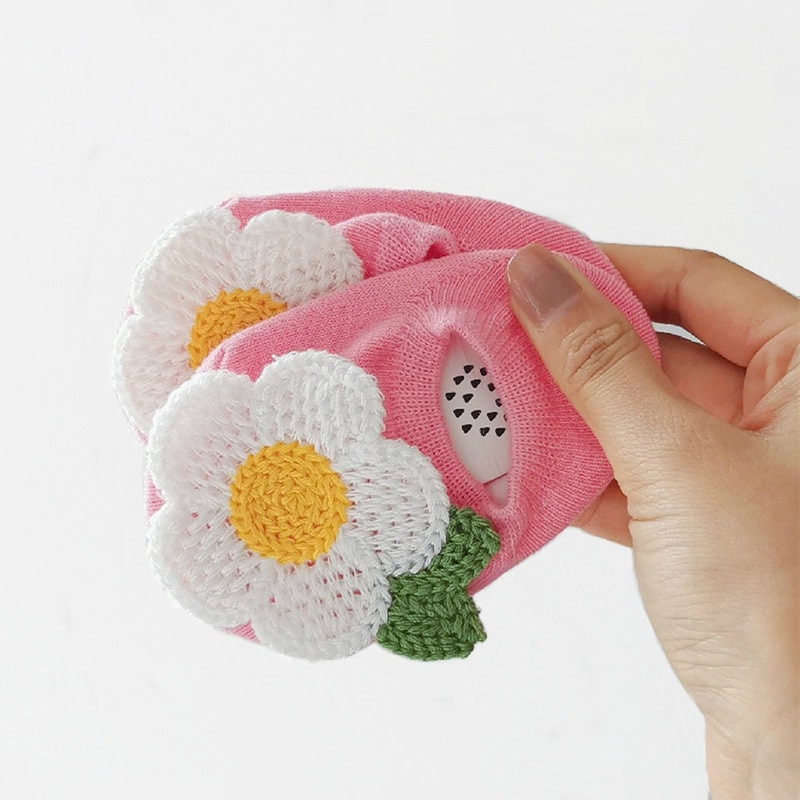 Baby Socks Candy Color Cotton Socks Newborn Non-slip Foor Socks Boat Socks Fowers Daisy Girl Children Socks