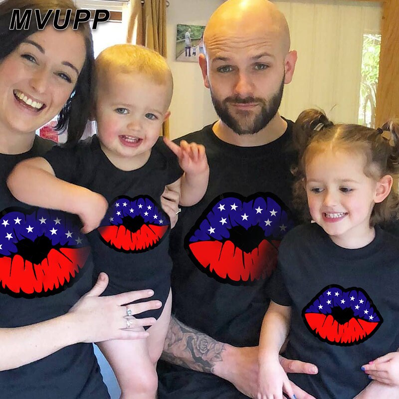 Summer Boys Girls Mom Mother and Daughter Son print T-shirt Family Look Matching T-shirt Mommy and Me Clothes father son Tshirts