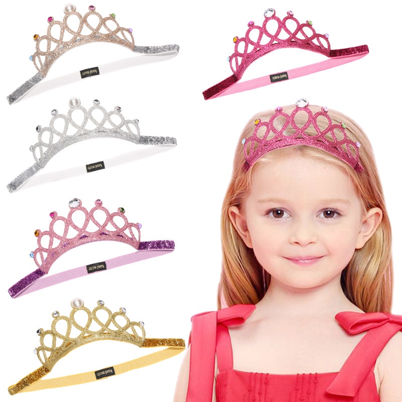 Crown for Girls kids headwear Tiaras Baby Girl Head Band Baby Girls Headwear Tiara Head Wrap Birthday Party Gift For Child Girls