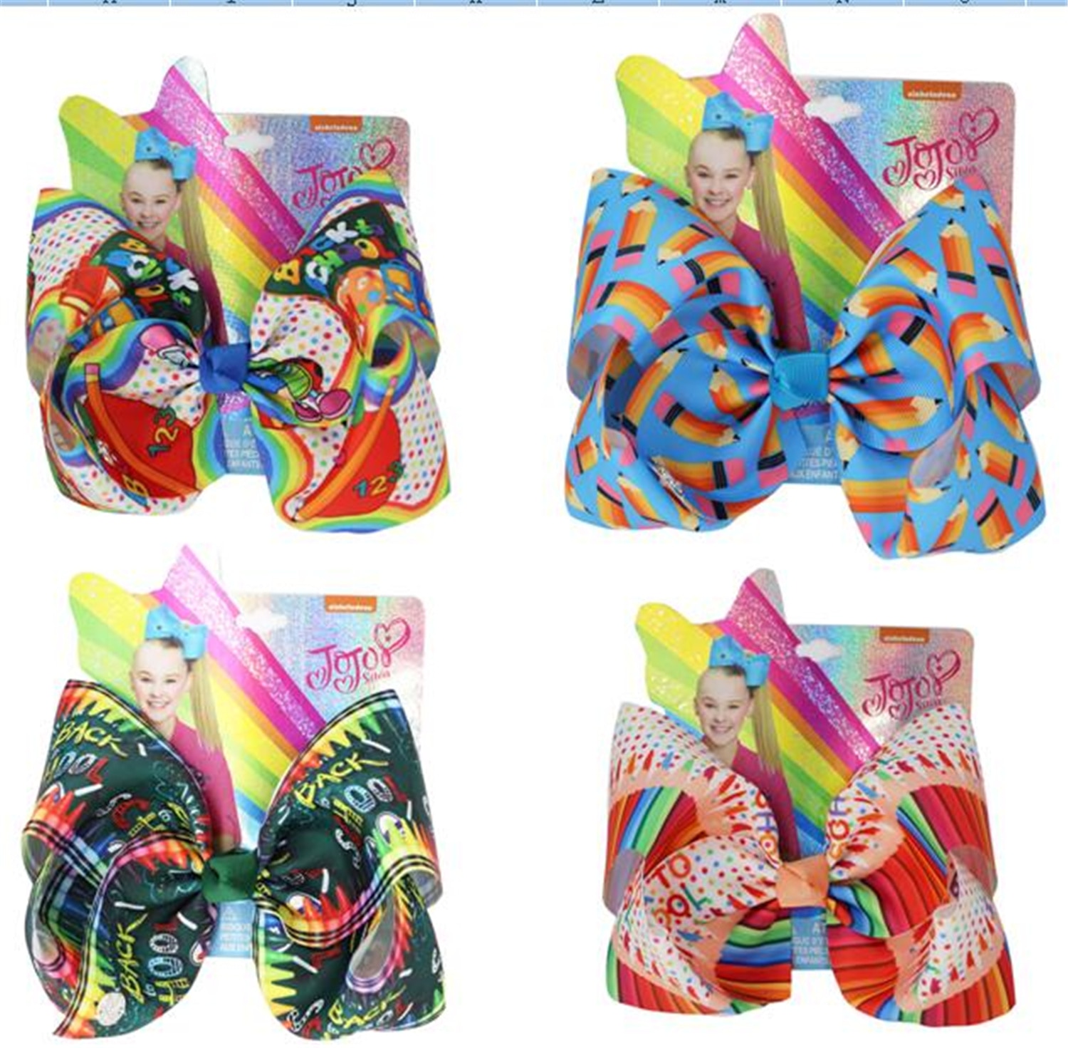 NEW Ribbon Black ot school Hair Bows for Girls 8 Inch Large Bowknot Alligator Clips Barrettes Accessories headwear