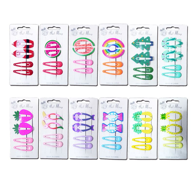 Lovely Printed Cute Fruit BB Clips Hairpins Girls Hair Accessories Children Headwear Baby Hair Clips Headdress