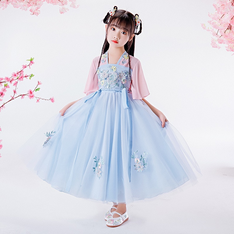 Hanfu Traditional Girls Stage Dance Performance Dress Cosplay Kids Suit Princess Hanfu dress Costumes Oriental Chinese Style