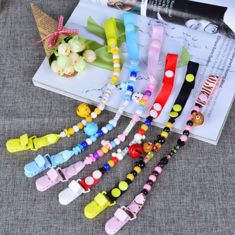 Plactic Baby Pacifier Clip Customized Holder for Nipples Cute Infant Teeth Dummy Chain for Children Baby Pacifier Clip L0188