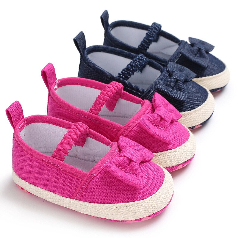 Spring and Autumn Girls Solid Color Bow Elastic Shoes Casual Shoes