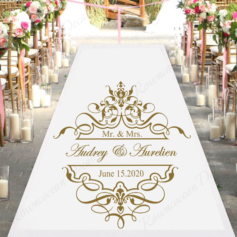 Personalisierte Braut & Bräutigam Name Und Datum Hochzeit Tanzfläche Decals Vinyl Hochzeit Party