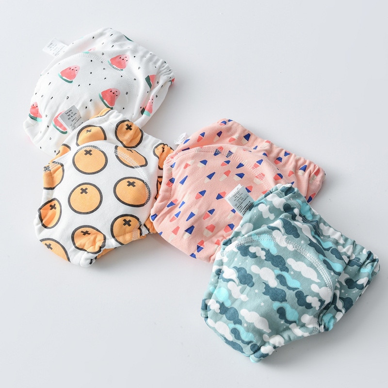 1Pcs Baby Reusable Diapers Cotton Baby Training Pants Panties washable cloth Nappies Infants Children Underwear Nappy