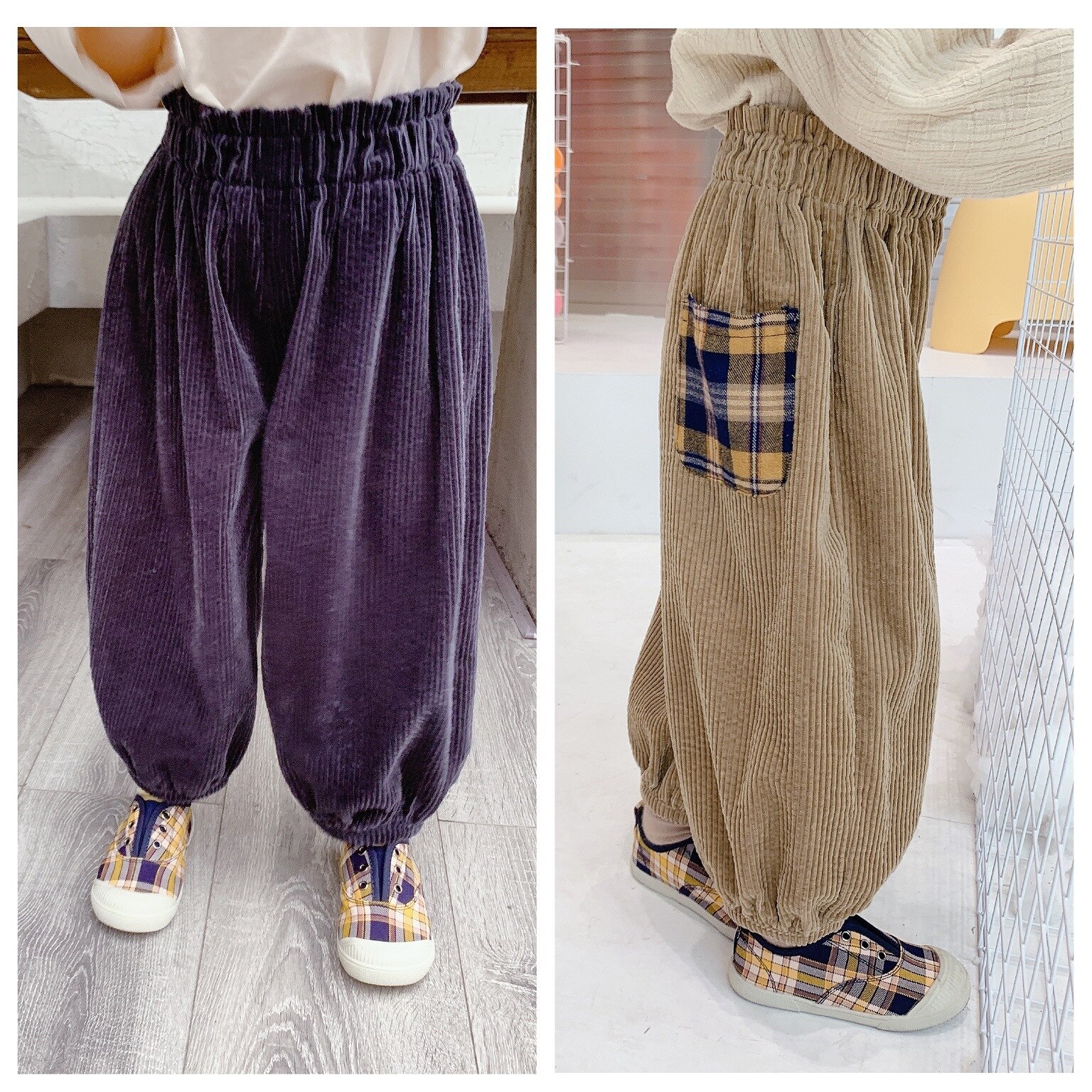 1 2 3 4 5 6 Years Toddlers Girls Pants Girls Elastic Waist Casual Loose Trousers Autumn Corduroy Harem Pants for Children
