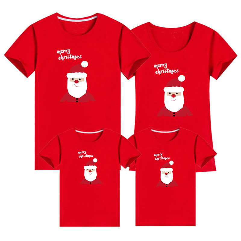 2020 Christmas Family Fashion Mother Father Baby Cotton Clothes Christmas Deer Family Clothing T shirt Family Matching Outfits