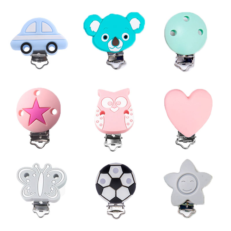 Let's Make 3pcs Pacifier Clips Bebes Accesorios Silicone Metal Soother Holder Infant Nipple Chain Wholesale New Arrival Dum