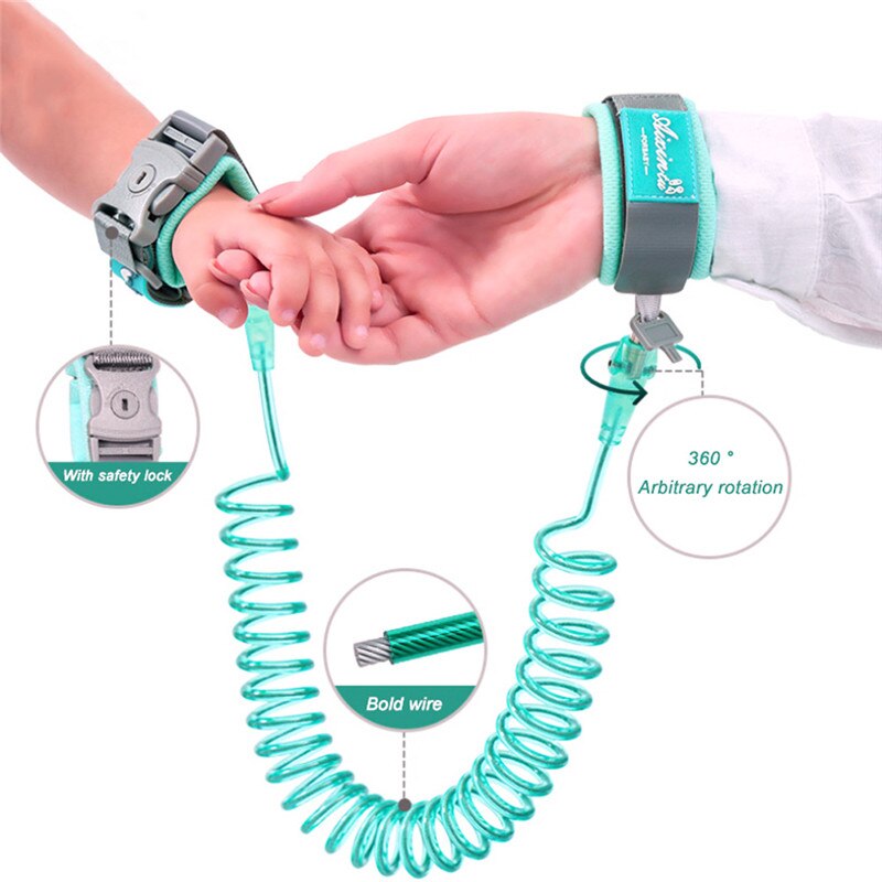 360 Degree Rotating Baby Safety Harness Leash Toddler Kid Anti Lost Wrist Traction Rope Band
