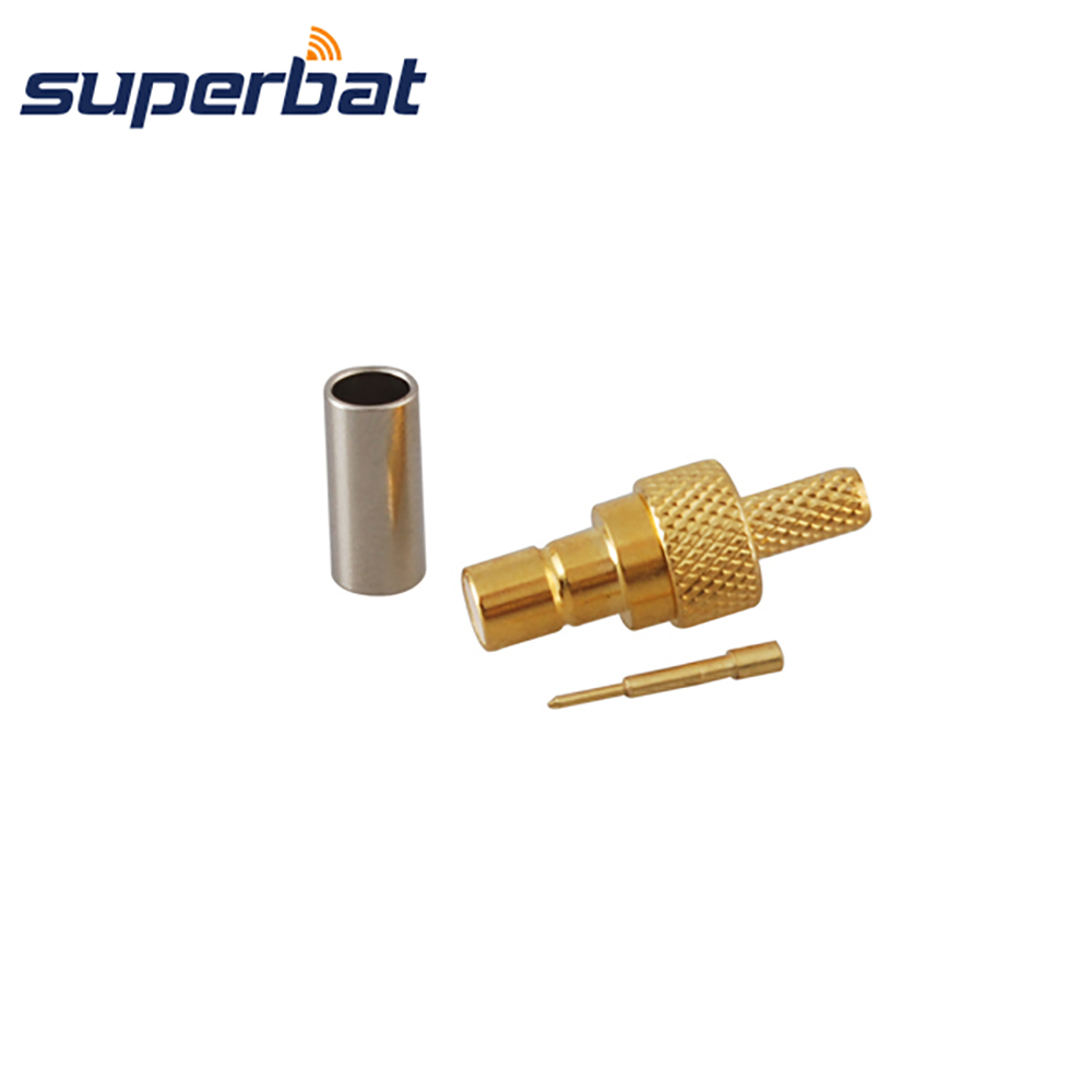Superbat SMB Male Crimp Straight RF Coaxial Connector for LMR100 RG316 RG174 Cable