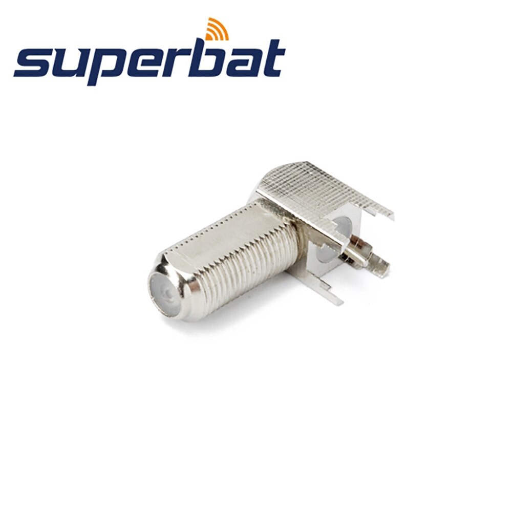 Superbat F Thru Hole Female Right Angle PCB Mount Long Version RF Coaxial Connector 50 Ohm