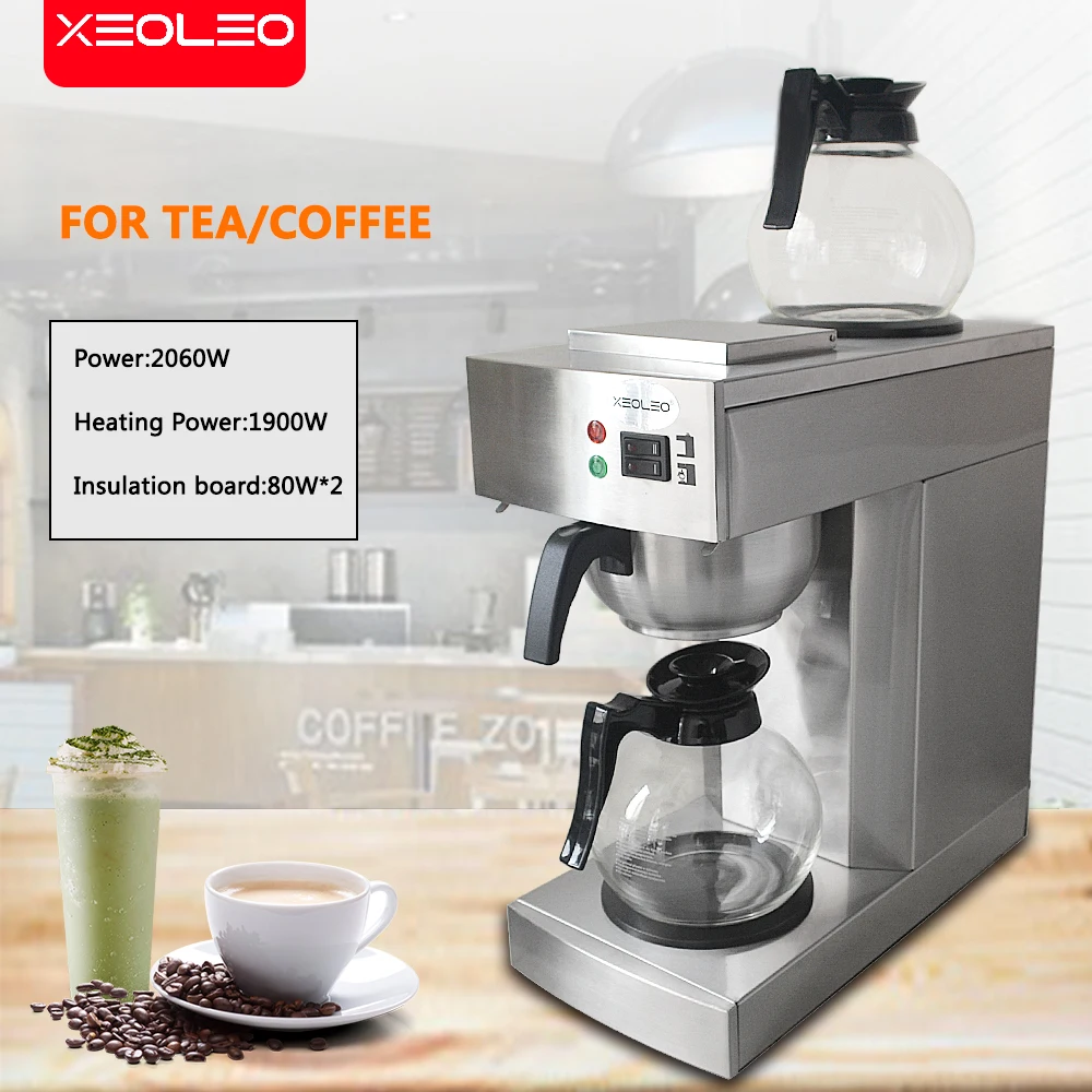 Xeoleo-máquina de café comercial automática, com prato quente, cafeteira americana, faz café