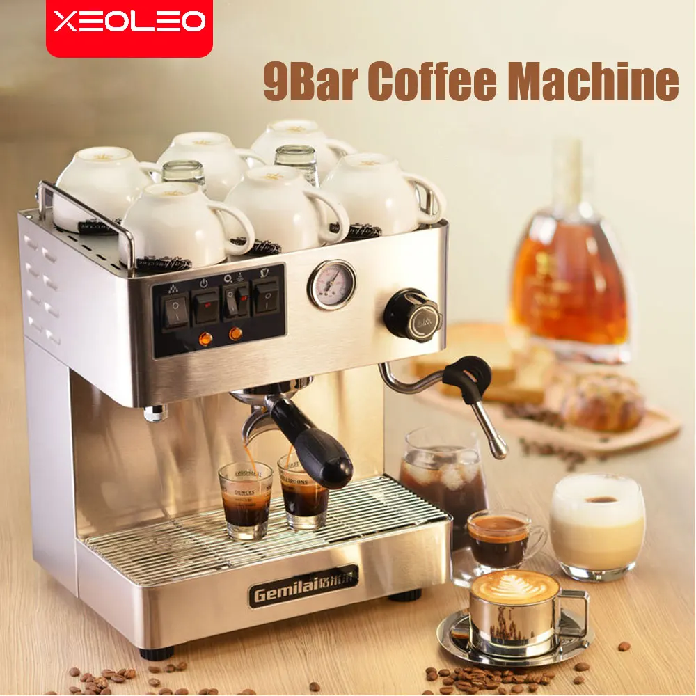Xeoleo-Máquina De Café Espresso Comercial, Automático, Espuma De Leite, Extração De Café, Aço