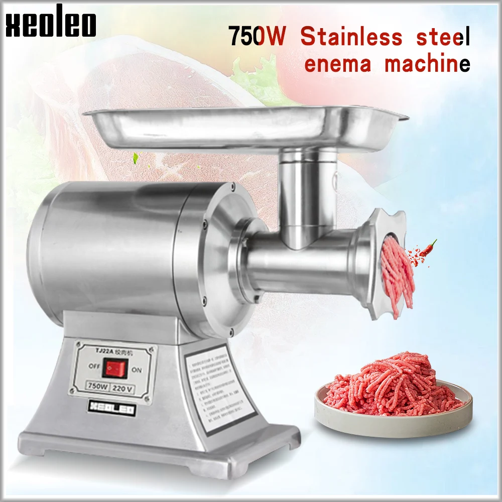 Xeoleo comercial moedor de carne 200 kg/h picador elétrico máquina cortador de carne enema 22 #