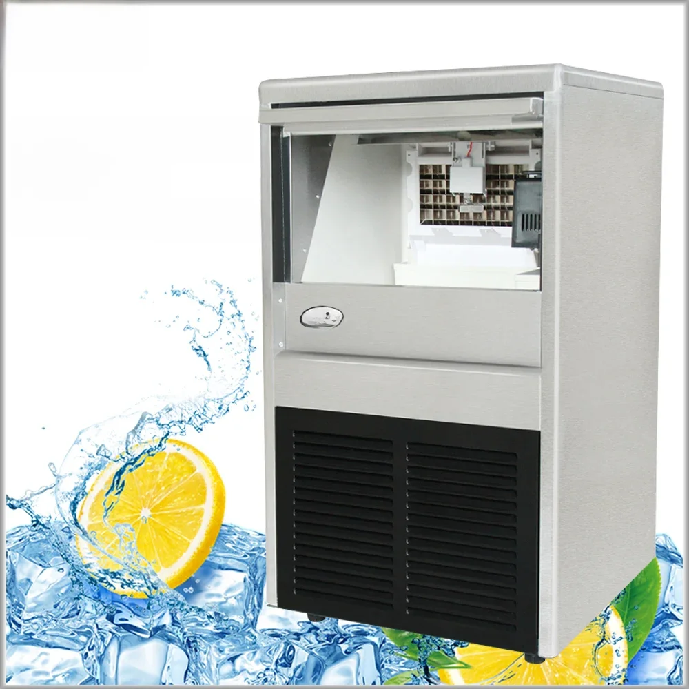 Xeoleo-máquina de gelo comercial com capacidade de 45kg/24h, 32 unidades de cubo de gelo a cada vez,