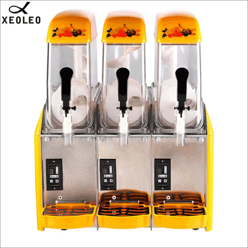 XEOLEO Slusher De Gelo 3 Tanques Máquina de Slush 12L * 3 Smoothies Granita Máquina 890W Neve