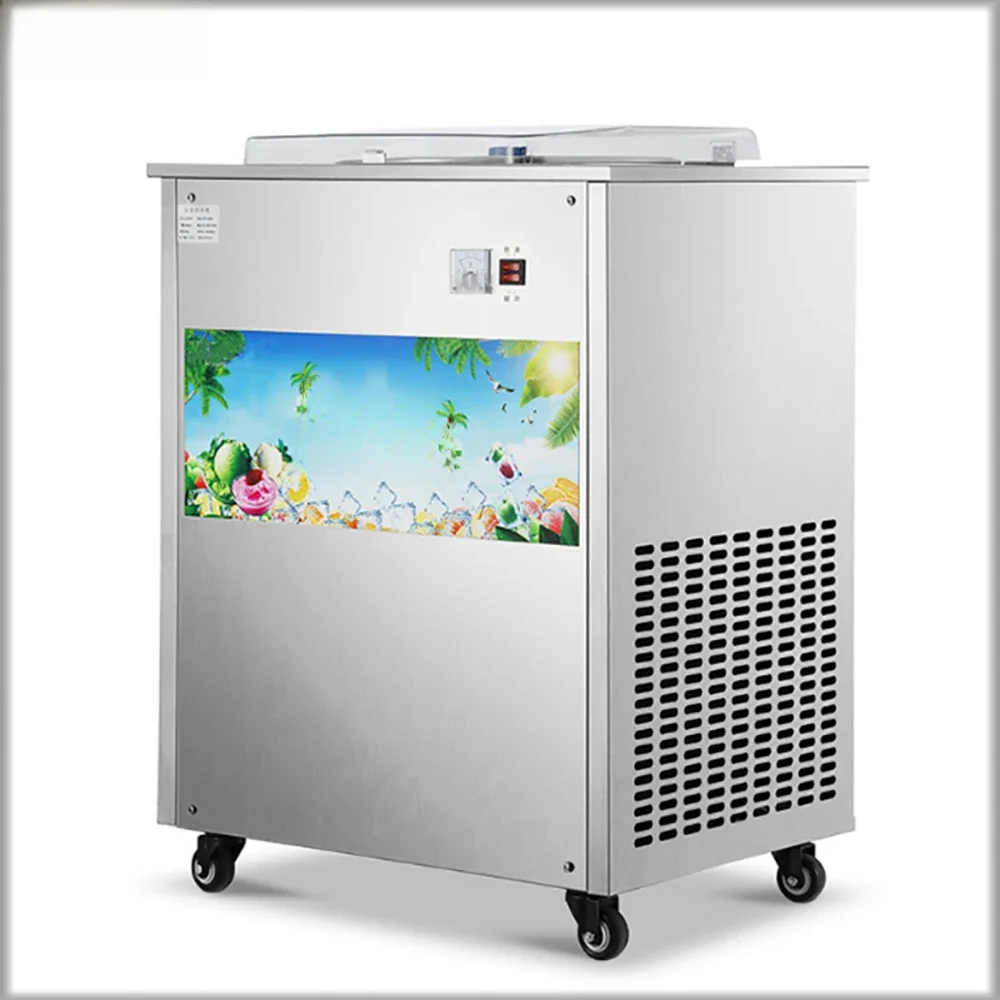 Xeoleo automático máquina de fritar gelo 2000w comercial automático único pote máquina de gelo