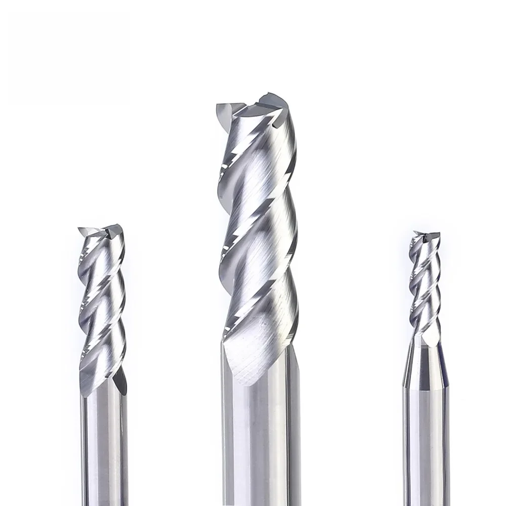 CNC Alumínio Fresa Cortador, Carbide End Mill, Square Head Achatada End Mill, Aço De Tungstênio,