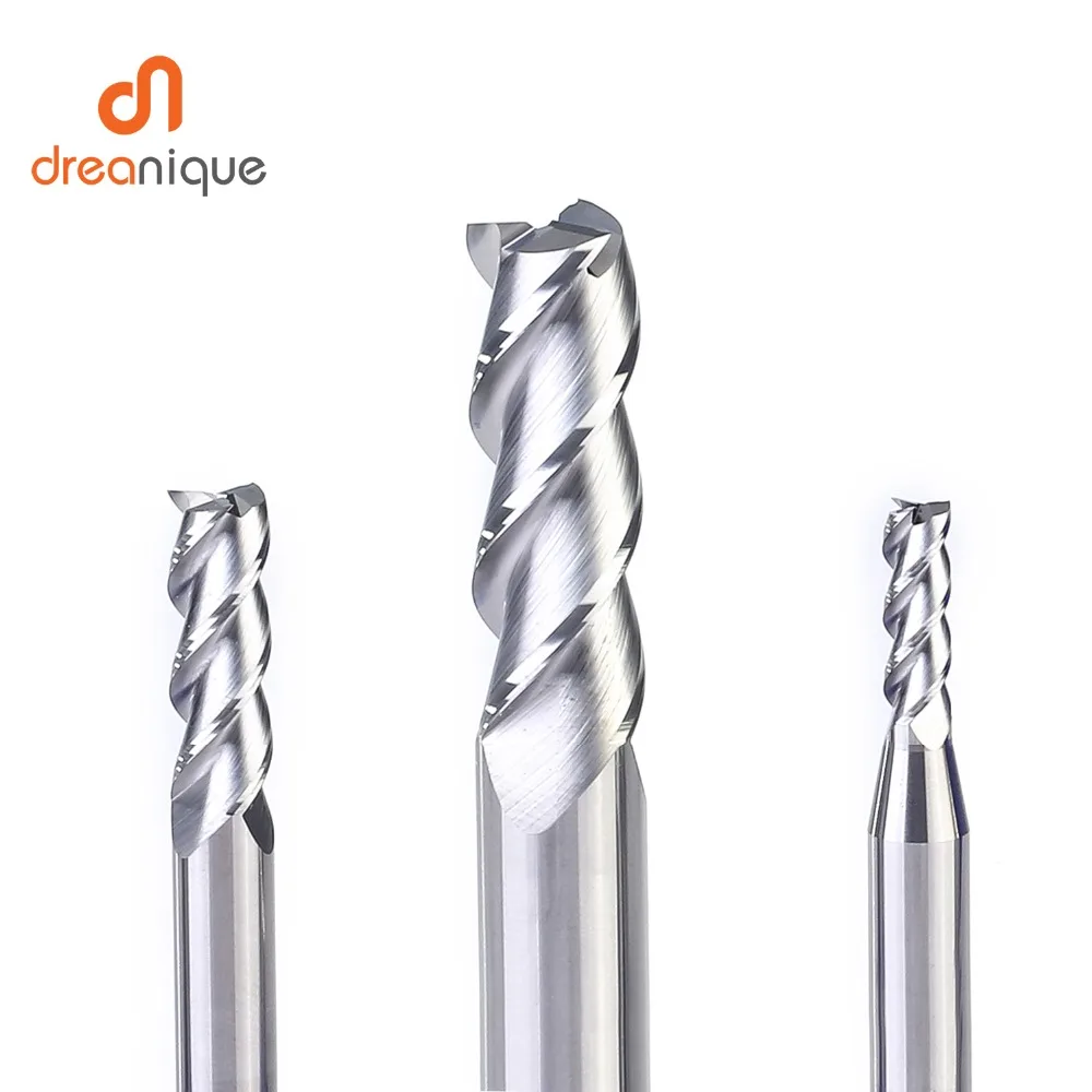 CNC espiral rota bit fresa, final moinho, liga de tungstênio aço ferramenta, Top alumínio madeira, 3