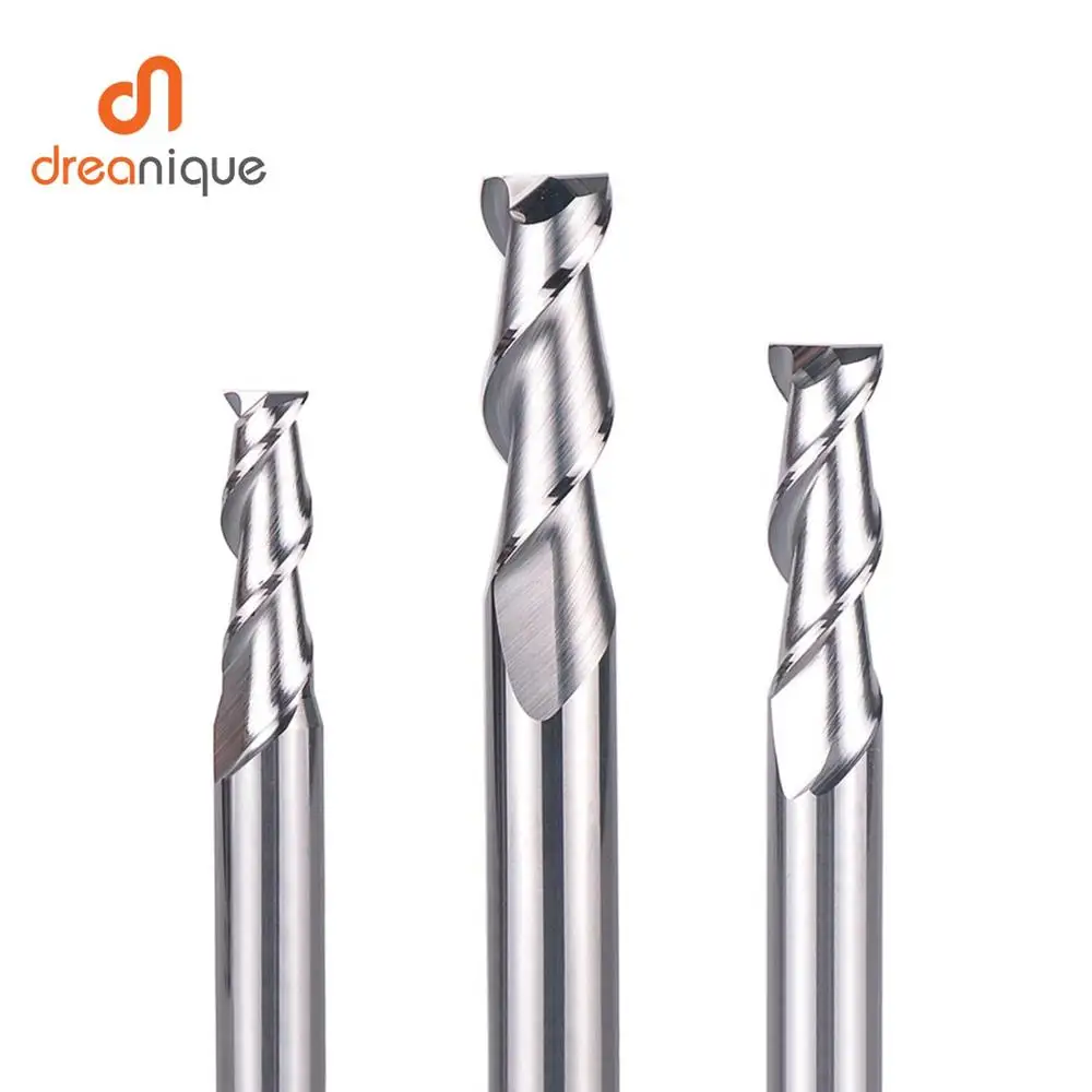 Bit de moinho achatado  2 flautas  D1-d12  CNC End Mills  Face e Slot  Fresadoras para Usinagem de
