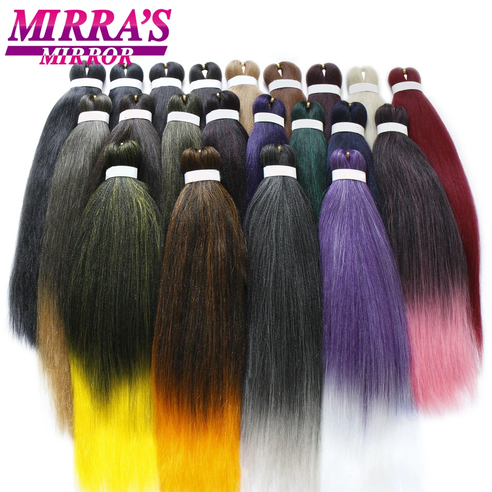 Mirra's Mirror Pre Stretched Braiding Hair 6/8 Pcs Jumbo Braids Synthetic Hair Extensions Easy to