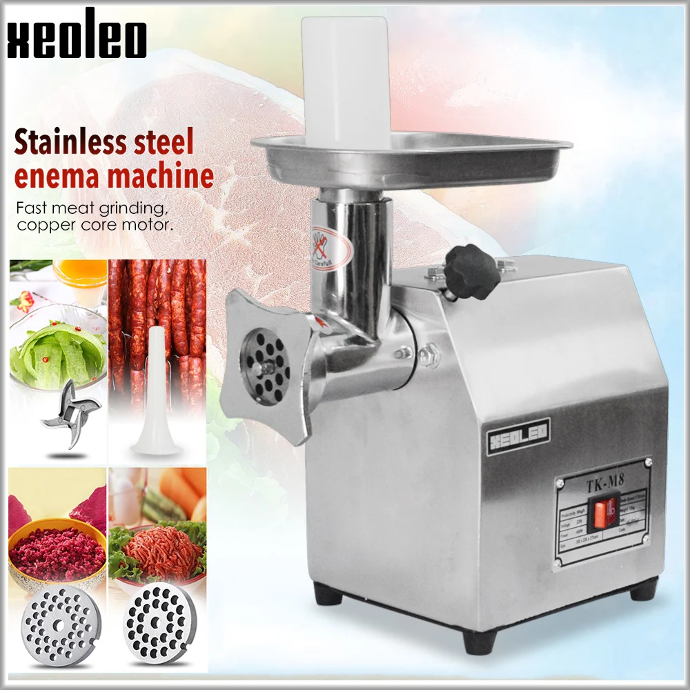 XEOLEO-Chopper elétrico e processador de alimentos moedor de aço inoxidável, salsicha Stuffer,