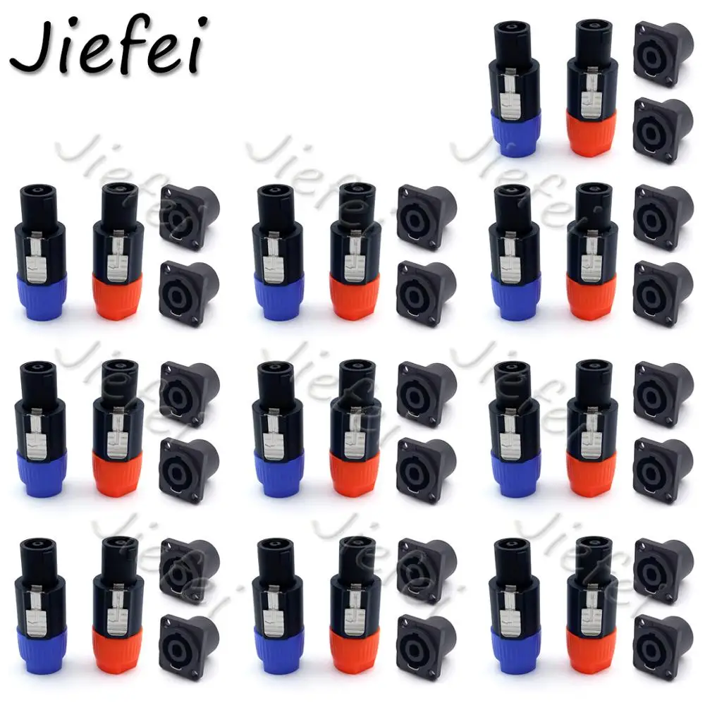 20set 4 Pole NL4FC Speakon Stecker + 4 Pin Powercon Weibliche Panel Mount Professional Power Plug