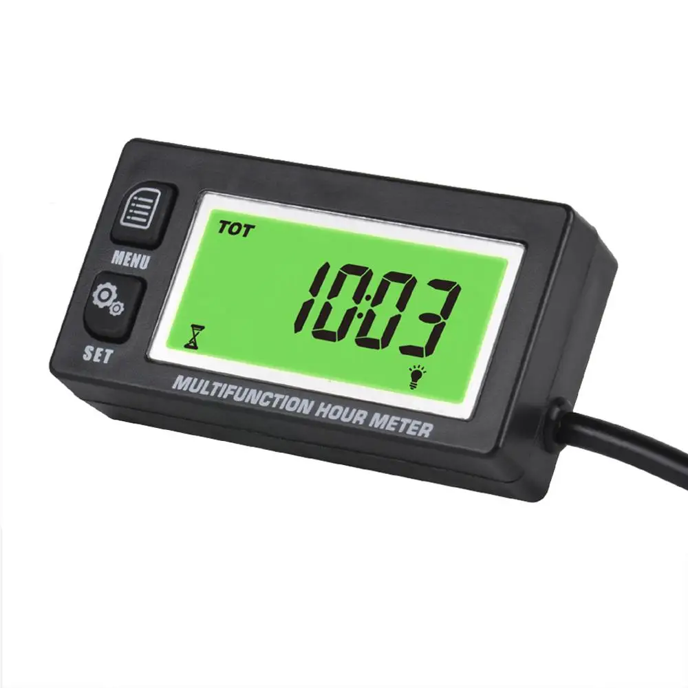 Retroiluminação Digital À Prova D' Água Multifuncional Hour Meter Tacômetro Voltímetro Relógio 2 & 4