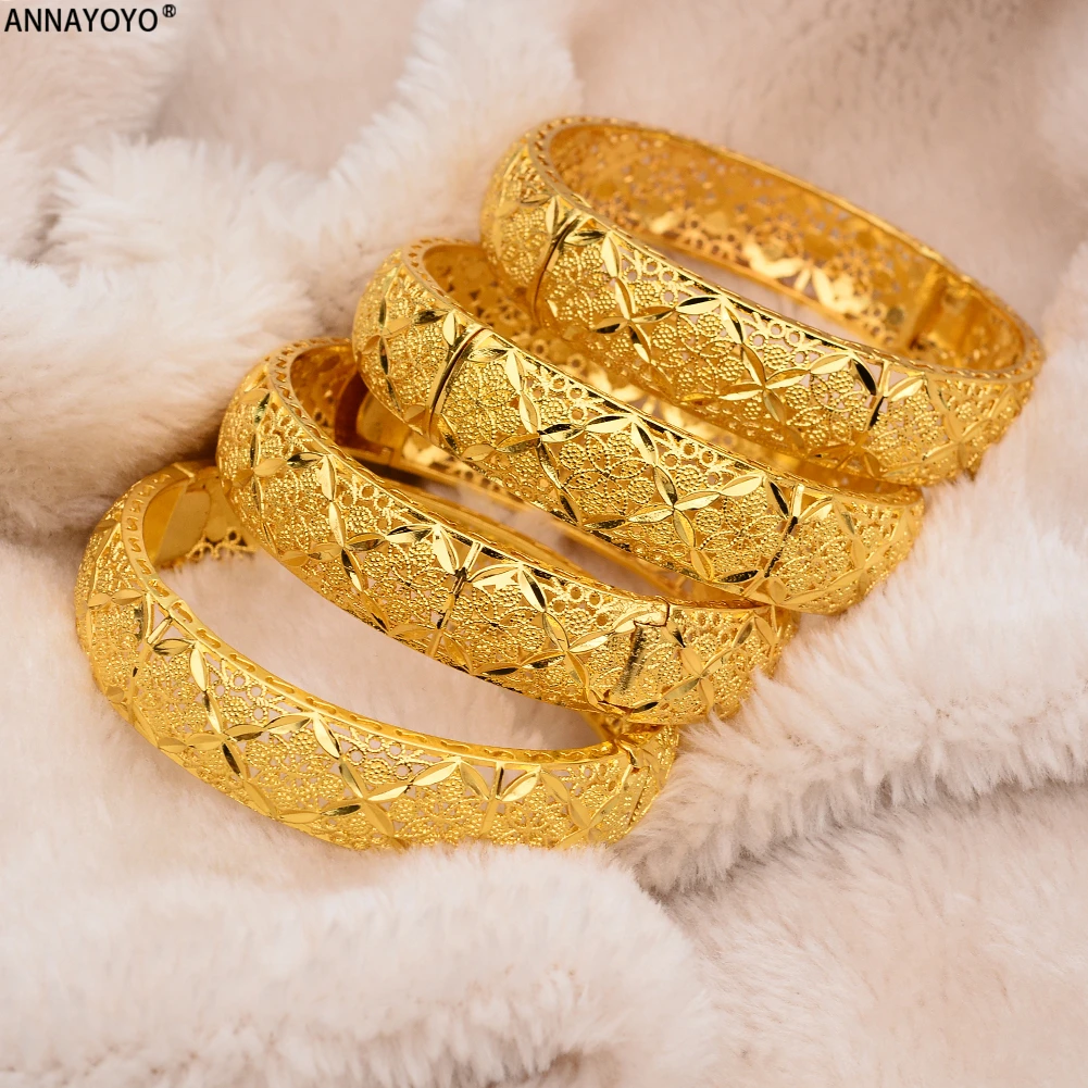 Nieuwe Luxe Gouden Kleur Armbanden Vrouwen Mannen Meisjes Ethiopisch Afrikaanse Dubai Bruiloft