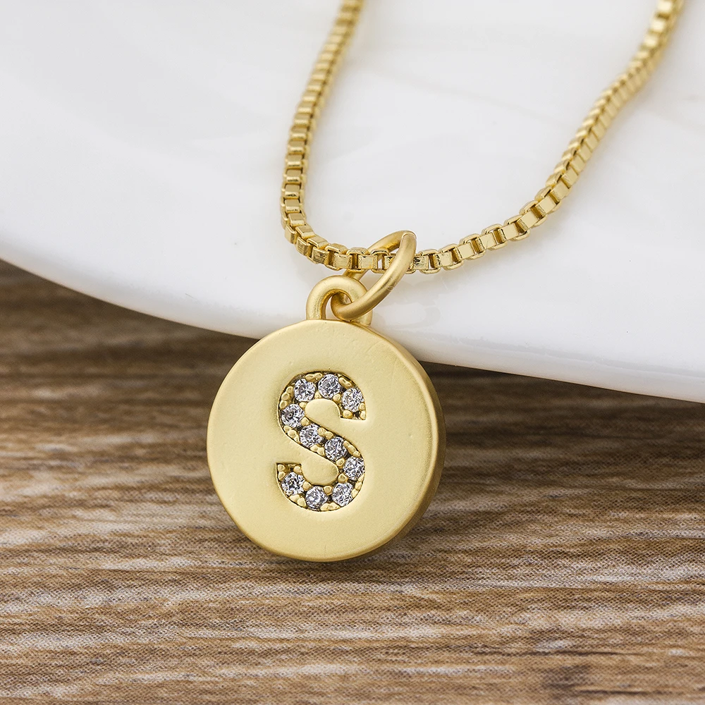 Nidin Hot Koop Groothandel Vrouwen Goud Kleur Initial 26 Letters Ketting Lange Charm Persoonlijke