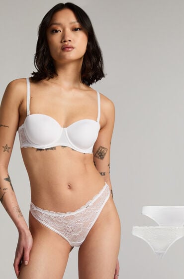 Hunkemöller 2-pack Angie Thongs White