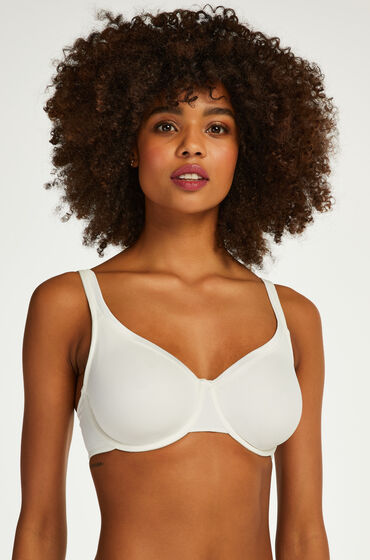 Hunkemöller Satin Fleece Non-Padded Underwired Bra White