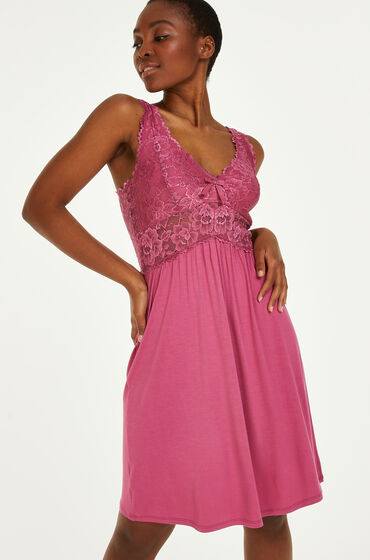Hunkemöller Nora Lace Slip Dress Pink