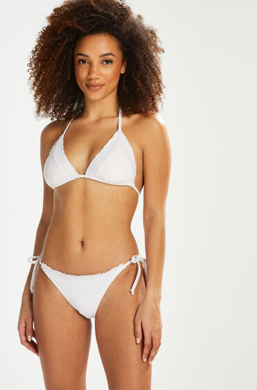 Hunkemöller Maldives Brazilian tanga bikini bottoms White
