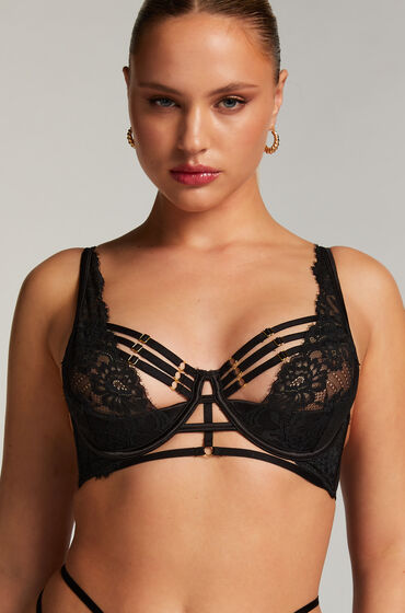 Hunkemöller Iggy Half-Padded Underwired Longline Bra Black