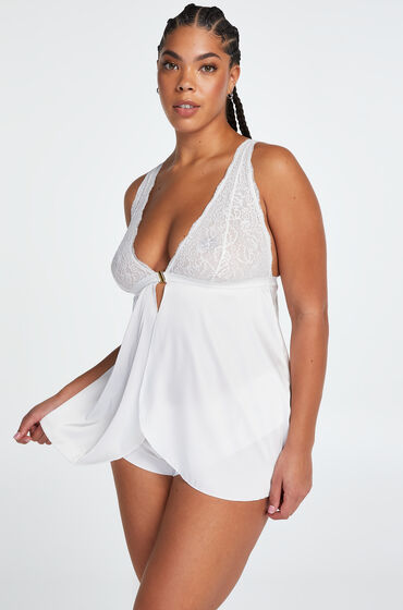 Hunkemöller Mariah Satin Babydoll White