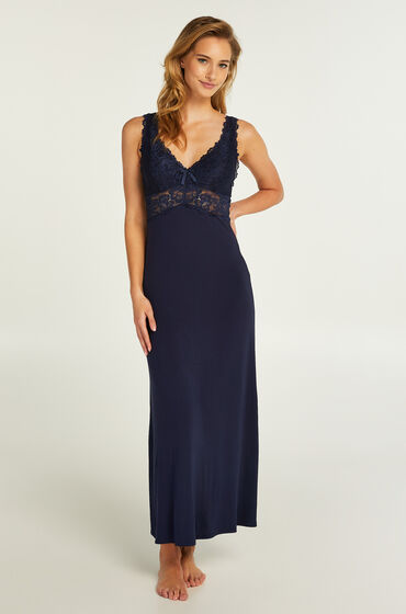 Hunkemöller Nora Lace Long Slip Dress Blue