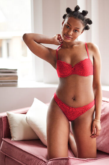 Hunkemöller Rose Padded Underwired Bra Red