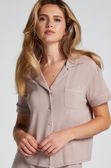 Hunkemöller Essential Jersey Short-Sleeved Jacket Beige