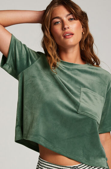 Hunkemöller Top Velours Pocket Green