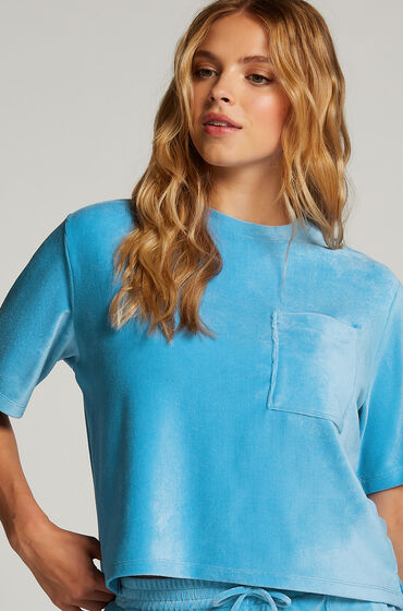 Hunkemöller Rib Velours Top Blue