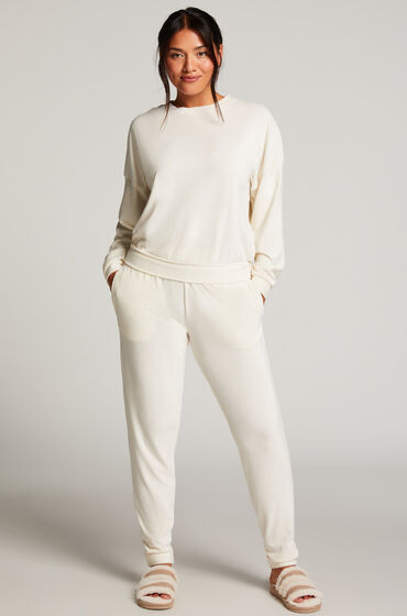 Hunkemöller Velour Rib Jogging Pants White