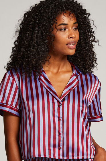Hunkemöller Satin Short-Sleeved Jacket Blue